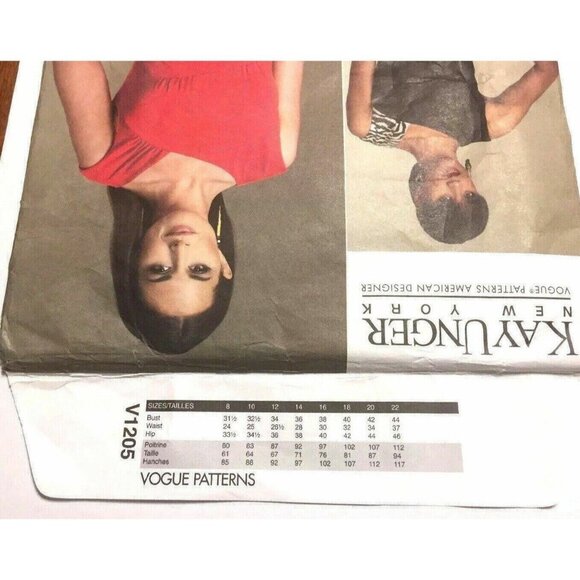 Sewing Pattern Vogue V1205 Women Dress Formal Holiday Party 8-14 Kay Unger U/C - Picture 4 of 7